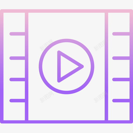 视频电影院62轮廓渐变图标svg_新图网 https://ixintu.com 渐变 电影院 视频 轮廓
