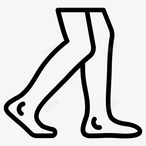 腿赤脚身体部位图标svg_新图网 https://ixintu.com 赤脚 走路 身体 部位