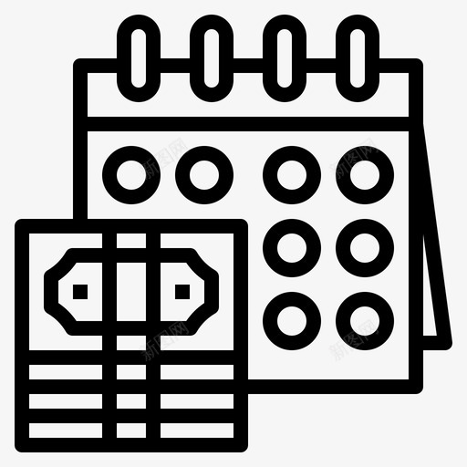 货币日历日期保存图标svg_新图网 https://ixintu.com 保存 日历 日期 时间 概要 财务 货币