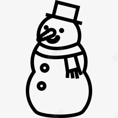 雪人冬天圣诞线图标图标