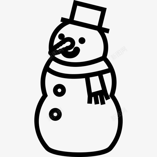 雪人冬天圣诞线图标svg_新图网 https://ixintu.com 冬天 圣诞 雪人