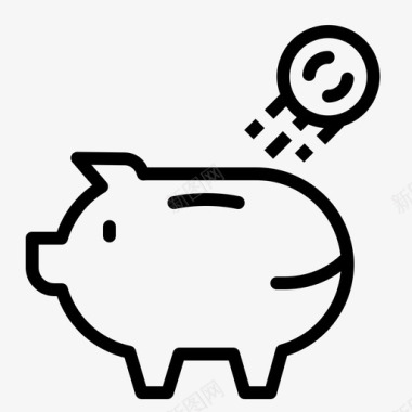 货币银行硬币小猪图标图标