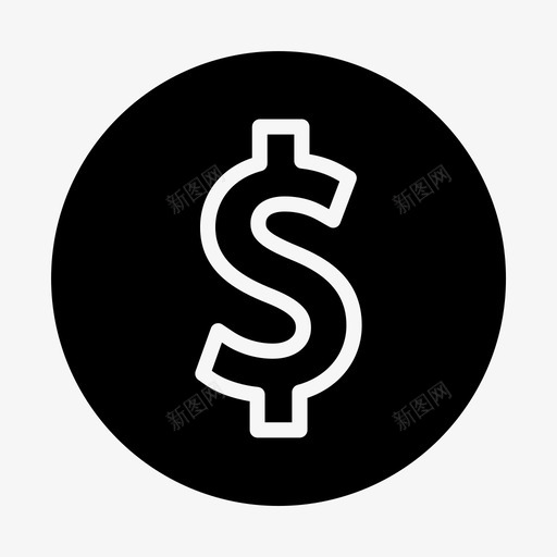 金钱硬币美元图标svg_新图网 https://ixintu.com 办公室 图标 字形 支付 硬币 美元 金钱