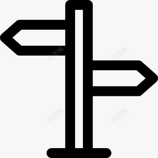 路标方向改道图标svg_新图网 https://ixintu.com 公共服务 右侧 改道 方向 路标 路线