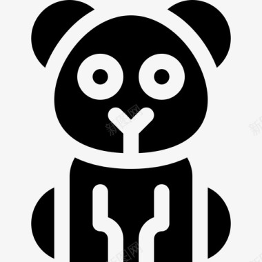 熊猫动物82填充图标图标