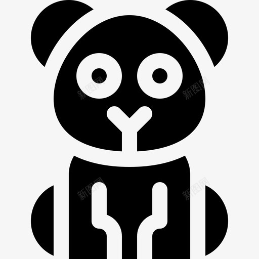 熊猫动物82填充图标svg_新图网 https://ixintu.com 动物 填充 熊猫