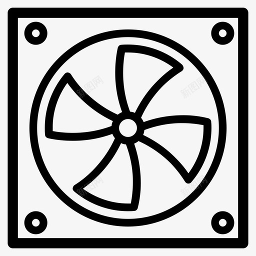 风扇鼓风机冷却器图标svg_新图网 https://ixintu.com 五金件 冷却器 排气管 风扇 鼓风机