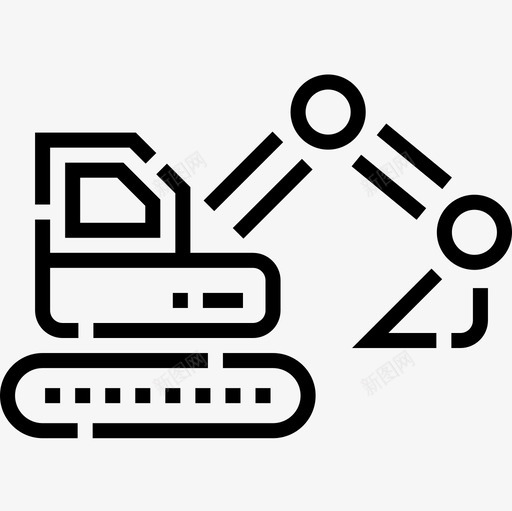 挖掘机车辆运输4直线图标svg_新图网 https://ixintu.com 挖掘机 直线 车辆 运输