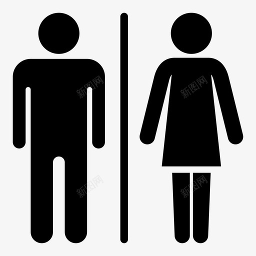 男女厕所厕所厕所字形图标svg_新图网 https://ixintu.com 厕所 女厕所 字形 男女