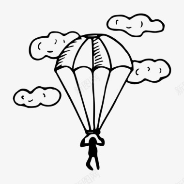 跳伞飞行降落伞图标图标