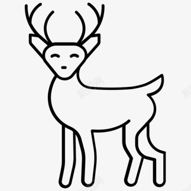 鹿圣诞节森林图标图标