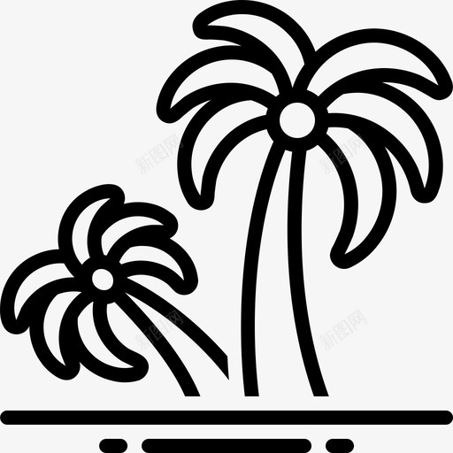 棕榈树椰子岛图标svg_新图网 https://ixintu.com 棕榈树 椰子