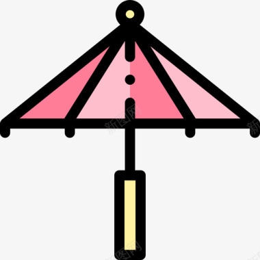 伞日本98线型颜色图标图标