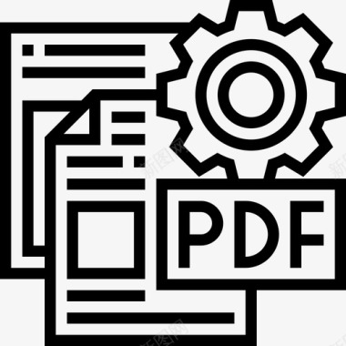 Pdf文件和文件13线性图标图标