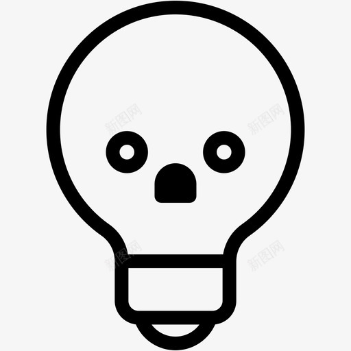 震惊表情情绪图标svg_新图网 https://ixintu.com 情绪 感觉 灯泡 表情 震惊
