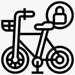车锁工具自行车锁应用智能图标高清图片