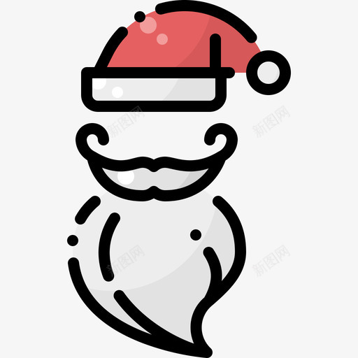 圣诞帽圣诞老人1线性颜色图标svg_新图网 https://ixintu.com 圣诞 圣诞老人 线性 颜色