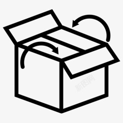方形盒装发件箱货物打开图标高清图片