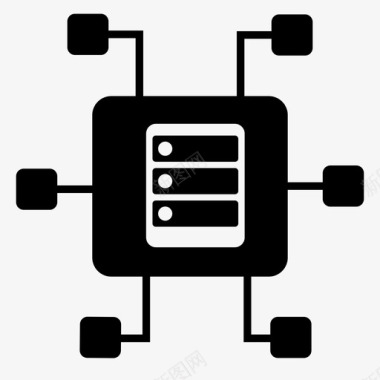 服务器链接云网络图标图标