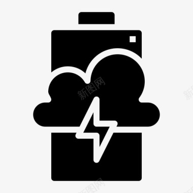云存储电池3固态图标图标