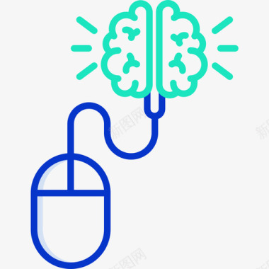 大脑人工智能50轮廓颜色图标图标