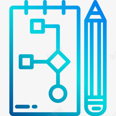 流程图网页平面2线性渐变图标图标