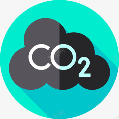 二氧化碳生态228平坦图标图标