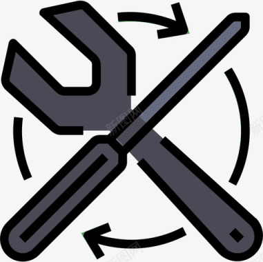 维修业务347线性颜色图标图标