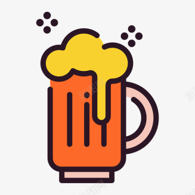 啤酒91派对原色图标图标