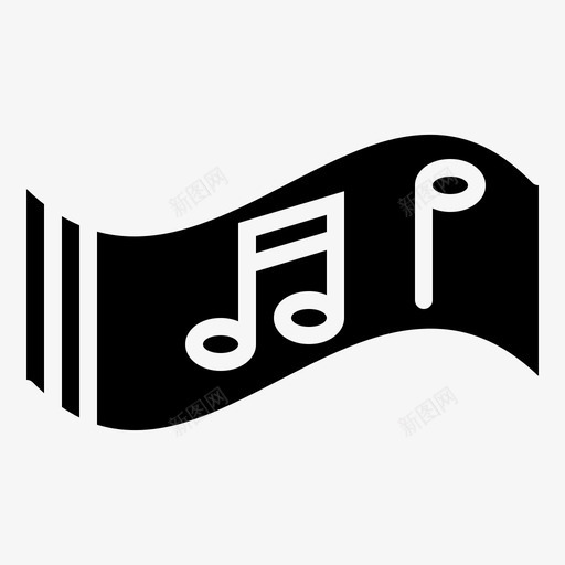 音乐键音符图标svg_新图网 https://ixintu.com 主题 卷轴 学习 歌曲 音乐 音符