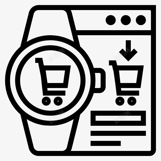智能手表购买在线图标svg_新图网 https://ixintu.com 在线 手表 星期五 智能 购买 购物 黑色