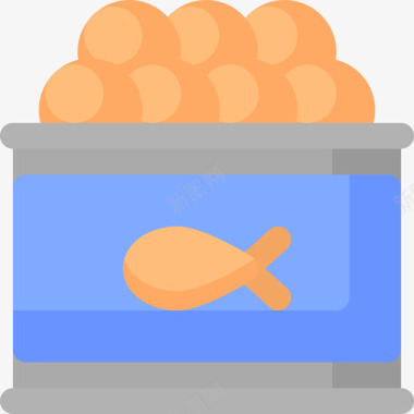 鱼子酱餐具3扁平图标图标