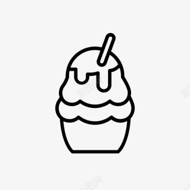 冰淇淋勺甜点食物图标图标