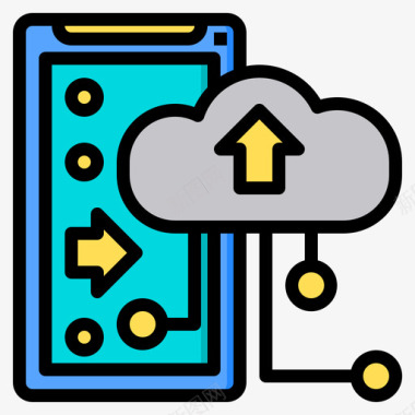 云服务移动网络1线颜色图标图标