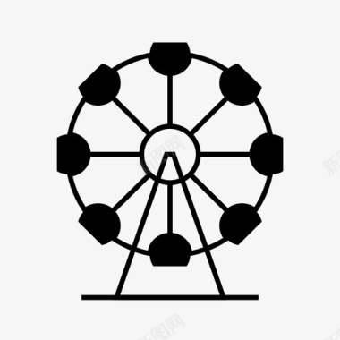 摩天轮公园雕文图标图标