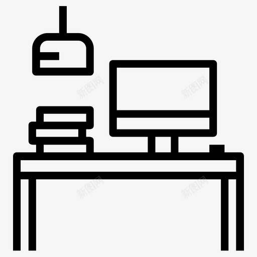 工作台桌子显示器图标svg_新图网 https://ixintu.com 办公室 工作台 显示器 桌子