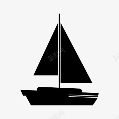 帆船小船船图标图标