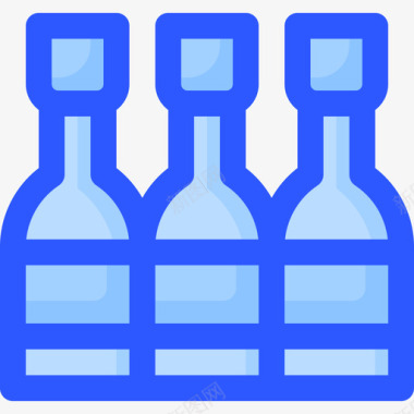 瓶子餐具蓝色图标图标