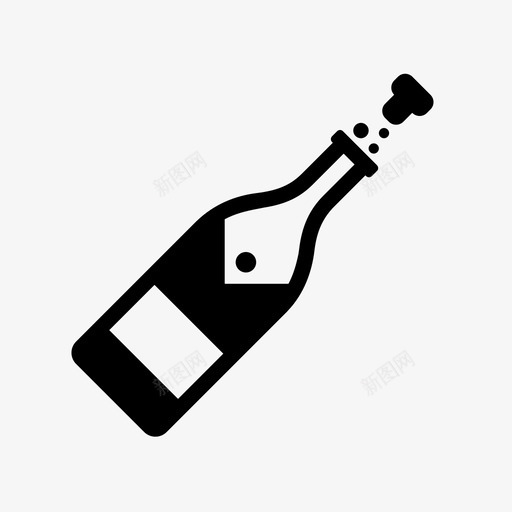 香槟瓶庆祝新年图标svg_新图网 https://ixintu.com 婚礼 庆祝 新年 派对 香槟