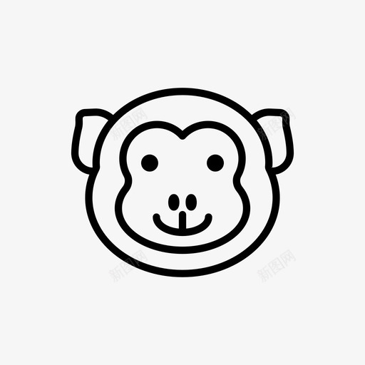 猴子动物可爱图标svg_新图网 https://ixintu.com 动物 动物园 可爱 猴子