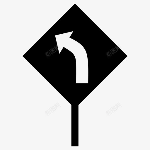 左转箭头方向图标svg_新图网 https://ixintu.com 左转 方向 箭头 路标 道路