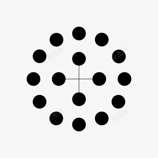 圆连接点图标svg_新图网 https://ixintu.com 几何图形 焦点 节点 连接