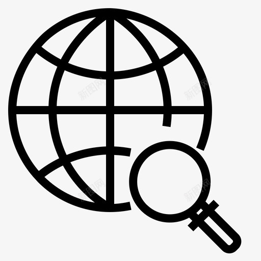 搜索引擎互联网星球图标svg_新图网 https://ixintu.com 世界 互联网 技术 搜索引擎 星球 计算机