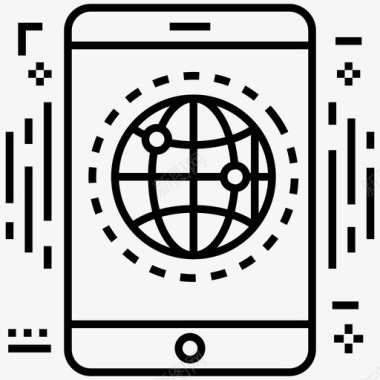 互联网连接全球通讯移动接口图标图标