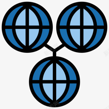 世界贸易9线性颜色图标图标