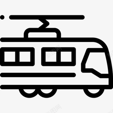 火车车辆和运输3直线图标图标