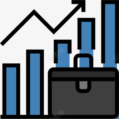 上升商业347线性颜色图标图标
