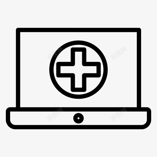 医疗医院笔记本电脑图标svg_新图网 https://ixintu.com 健康 医疗 医院 常规 测试 电脑 笔记本 线路