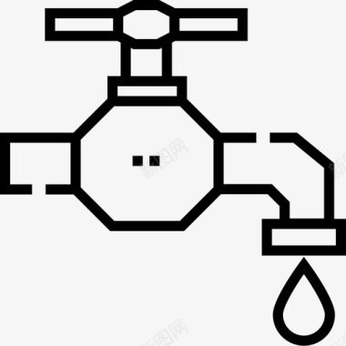 水龙头地球母亲节第7天线性图标图标