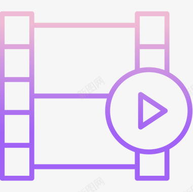 电影胶片电影院62轮廓渐变图标图标